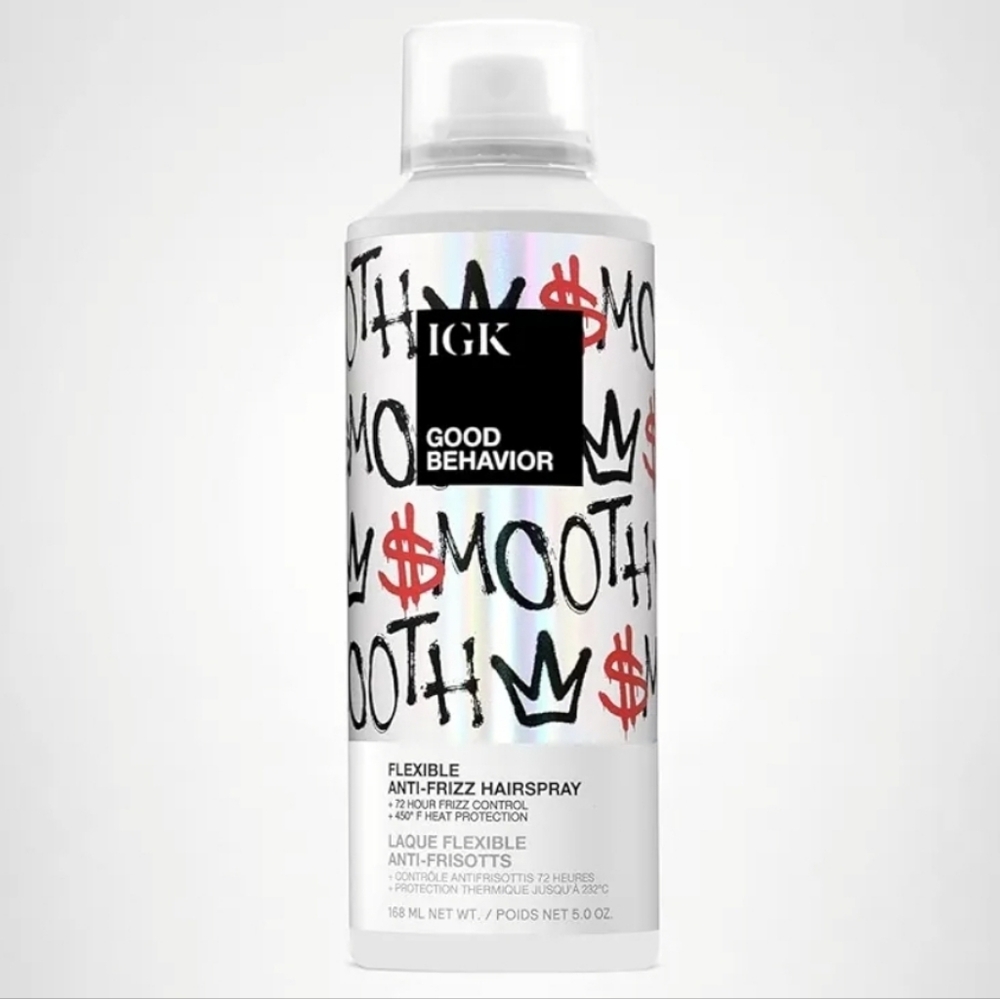 IGK High Shine Flexible Anti-Frizz Hairspray Smoothing Heat Protection